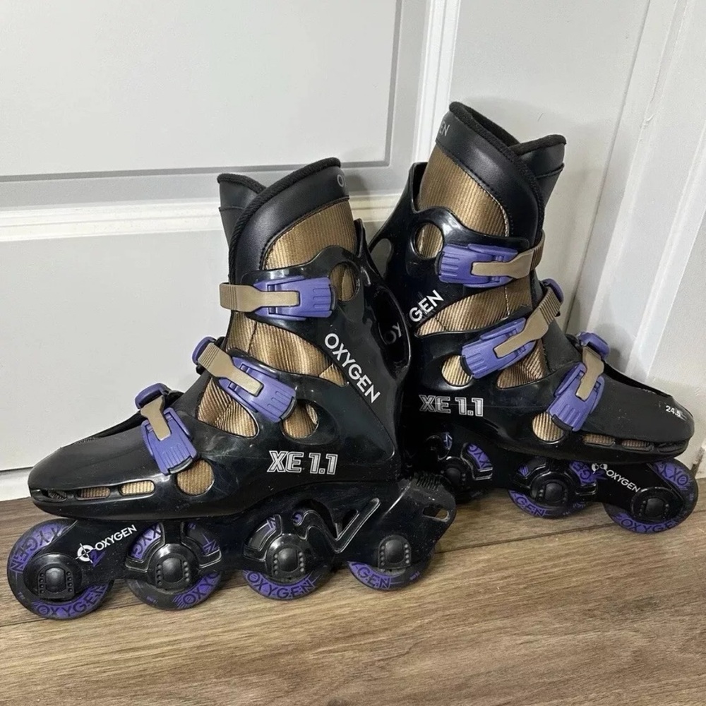 Oxygen XE 1.1 Black In-line Rollerblades Skates Size  24.5 (7 1/2) Made In AU